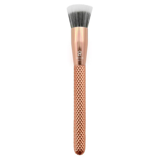 MODA Metallics Stippler Makeup Brush - Duo-Fiber Face Brush for Airbrushed Foundation, Blush & Highlighter