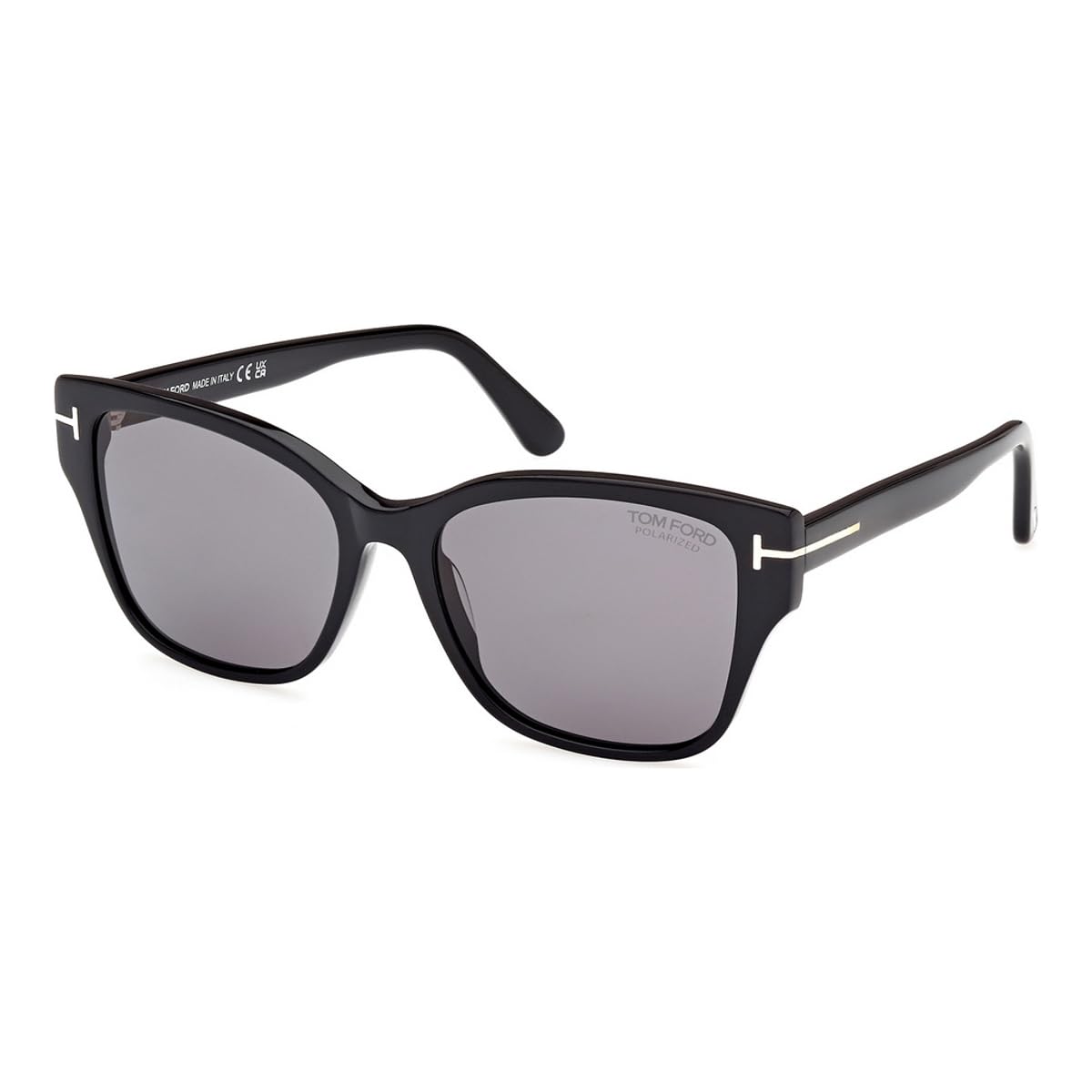 Tom Ford Elsa Polarized Smoke Butterfly Ladies Sunglasses FT1108 01D 55, Shiny Black