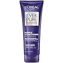 L’Oreal Paris Sulfate Free Brass Toning Purple Conditioner for Blonde, Bleached, Silver, or Brown Highlighted Hair, EverPure, 6.8 Fl Oz (Packaging May