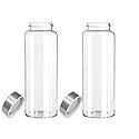Millan Collection 2 Pack - 32 oz Glass Water Bottle, Wide Mouth, BPA Free with Leak-Proof Stainless Steel Lid (2)