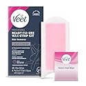 VEET Sugar Wax Strips For Women's Body Hair Removal, Bikini Hair Removal Kit, Pubic, Dermatologically Tested For Body & Intimate Areas, 40ct Wax