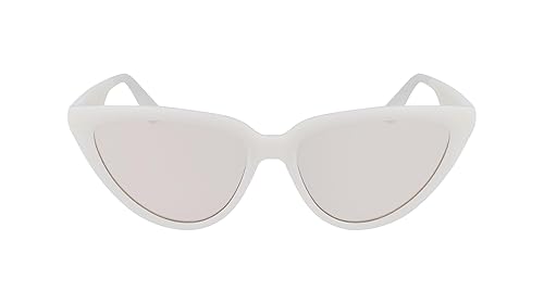 CALVIN KLEIN JEANS Women's CKJ23658S Cat Eye Sunglasses, White, One Size