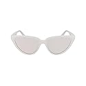 CALVIN KLEIN JEANS Women's CKJ23658S Cat Eye Sunglasses, White, One Size