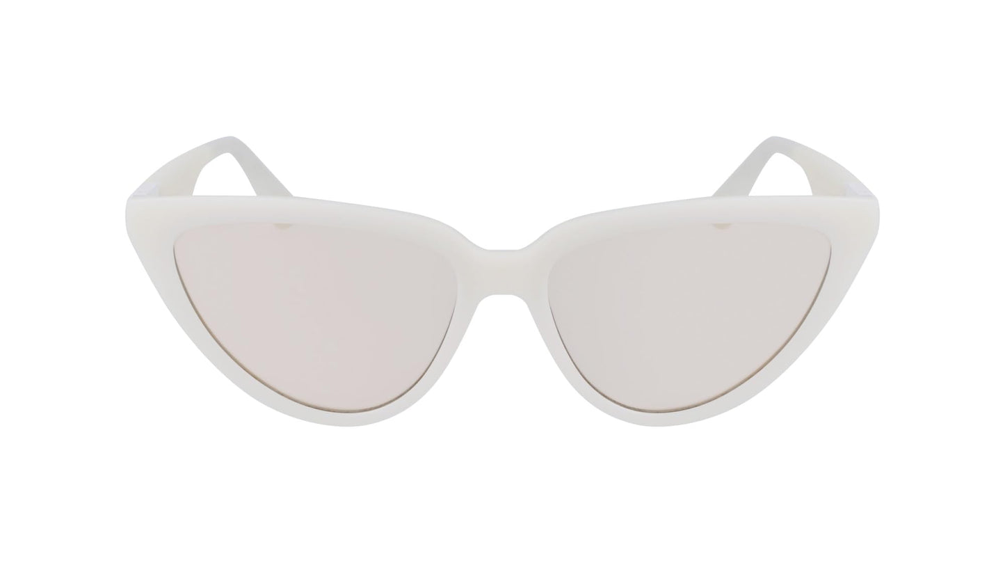 CALVIN KLEIN JEANS Women's CKJ23658S Cat Eye Sunglasses, White, One Size