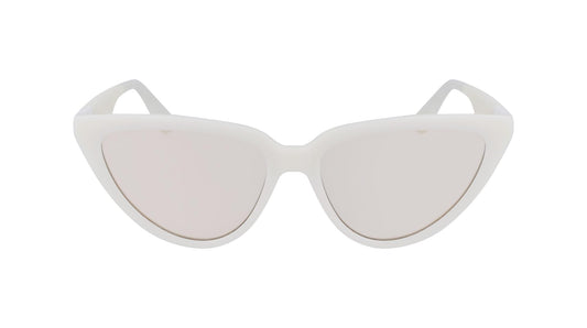 CALVIN KLEIN JEANS Women's CKJ23658S Cat Eye Sunglasses, White, One Size
