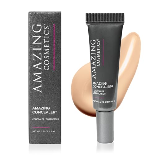 AmazingCosmetics Amazing Concealer, multipurpose full coverage concealer, Light Beige, 0.2 Fl. Oz