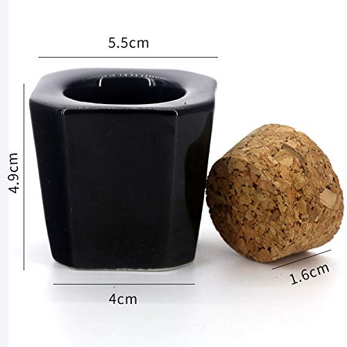 1 Pcs Porcelain Nail Art Dappen Dish,Mini Nail Art Acrylic Liquid Powder Dappen Dish with Anti-evaporation Wooden Cork Top Monomer Dish Glitter Powder