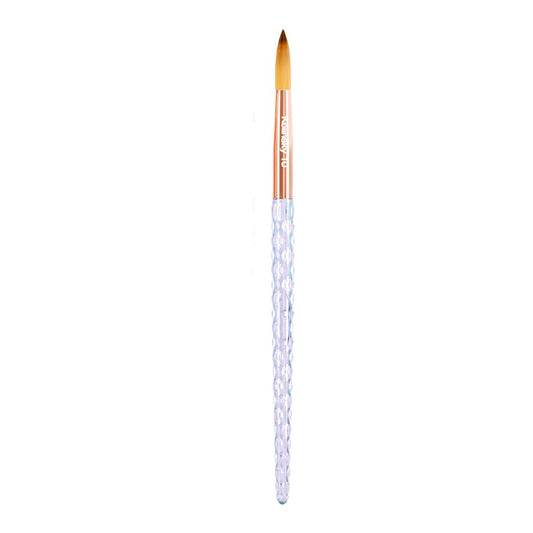 Kiara Sky Acrylic Brush #10 - Clear | 100% Pure Kolinsky | Crystal Cut Handle and Acetone Resistant