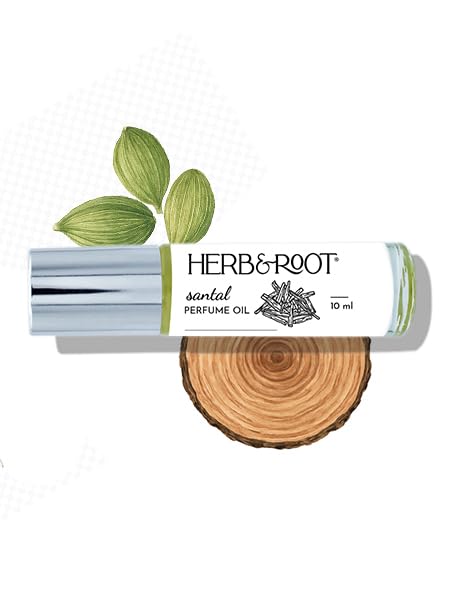Santal Perfume Oil Rollerball (Roll on) | Herb & Root | 10ml | Virginia Cedar and Palo Santo, Smoky Woods Fragrance for Men or Women Beauty & Personal Care Herb & Root