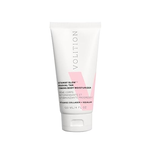 Volition Beauty Getaway Glow Gradual Tan Firming Body Moisturizer with Vegan Collagen + Squalane | Skin Smoothing Cream, Stretchmark Treatment