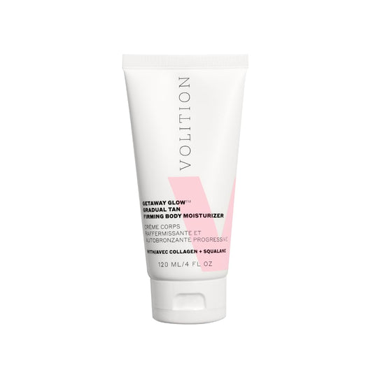 Volition Beauty Getaway Glow Gradual Tan Firming Body Moisturizer with Vegan Collagen + Squalane | Skin Smoothing Cream, Stretchmark Treatment
