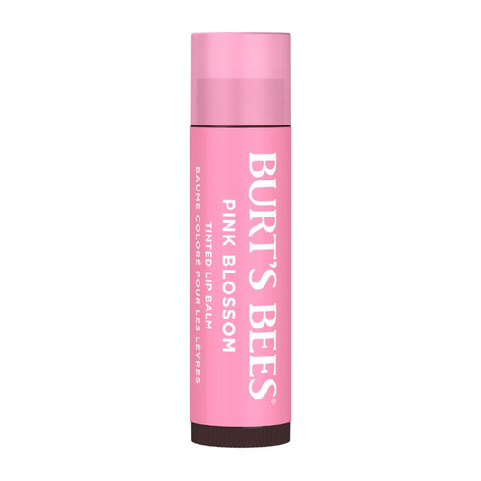 Burts Bees 100% Natural Tinted Lip Balm, Pink Blossom with Shea Butter & Botanical Waxes 1 Tube