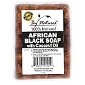 By Natures 100% Natural African Black Soap With Coconut Oil 6.0 Oz (Pack of 1)