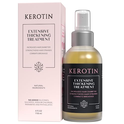 Kerotin Hair Thickening Spray with Keratin for Fine & Thin Hair Growth in Women, Heat Protectant, Repair Mist for Volume, Body & Shine, Diameter