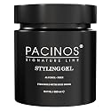 Pacinos Hair Gel for Men - Firm Hold with Flexible Styling - High Shine Wet Look Finish - Easy to Rinse Water Based Formula - No Flakes - Suits All