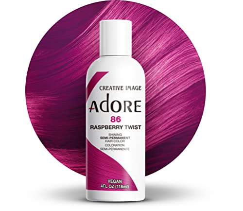 Adore Semi-Permanent Haircolor #086 Raspberry Twist 4 Ounce (118ml) (3 Pack)