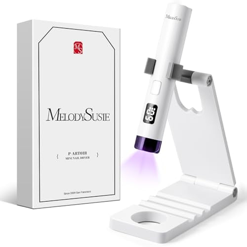 MelodySusie Handheld UV Light for Gel Nails with Stand, Mini Portable Cordless Nail Lamp with LCD Display, Eye-Protective Cover, Flash Curing Beauty and Personal Care MelodySusie Default Title