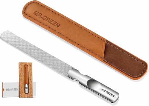 MR.GREEN Stainless Steel Nail File with Anti-Slip Handle and Leather Case, Double Sided and Files Nails Easily for Men and Woman Beauty and Personal Care MR.GREEN Default Title