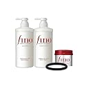 TJ SIGNATURE Fino Premium Touch Hair Care Set - Shampoo (550ml), Conditioner (550ml) & Mask (230g) - 4-Piece J-Beauty System for Dry Damaged Hair
