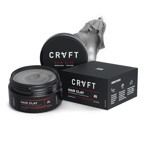 CRVFT Hair Clay 2oz | Medium Hold/Zero Shine Matte Finish | Add Volume & Texture | Ideal for Textured, Short & Medium Styles | Reworkable | [High
