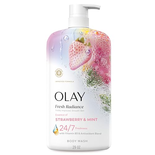 Olay Body Wash for Women, Fresh Radiance, 24/7 Skin-Loving Freshness, Visibly Radiant, Plant Based Cleansers, Vitamin B3 & Antioxidant Blend, For All