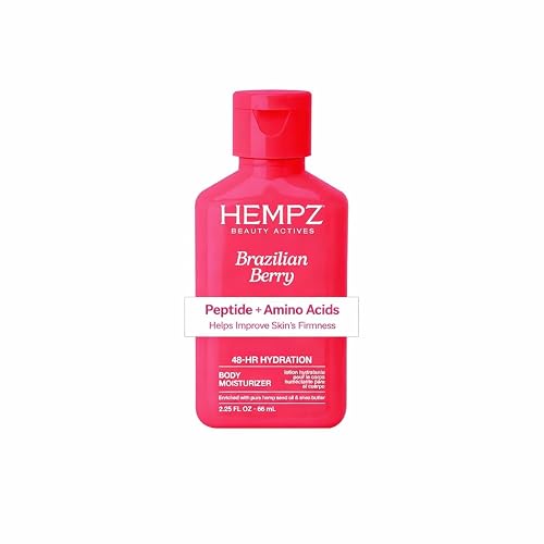 Hempz Mini Brazilian Berry Beauty Actives Lotion, Hydrating Moisturizer for Body, Hands and Feet 2.25 oz.