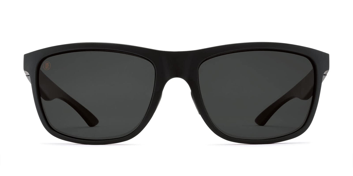 Kaenon Unisex Rockaway Square Polarized Sunglasses - Matte Black Frame | Grey 12% Lens