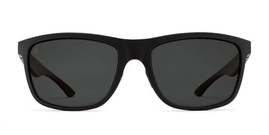 Kaenon Unisex Rockaway Square Polarized Sunglasses - Matte Black Frame | Grey 12% Lens