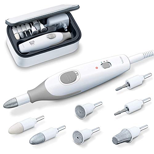 Beurer MP32 Electric Nail Drill with 7 Attachments, Manicure/Pedicure Set with 2-Speed Levels & Dual Rotation for Salon-Quality Nail Care at Home