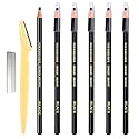 6 Piece Black Colour Waterproof Eyebrows Pencil Tattoo Makeup And Microblading Supplies Kit-Permanent Eye Brow Liners In Waterproof Eyebrow Pencils