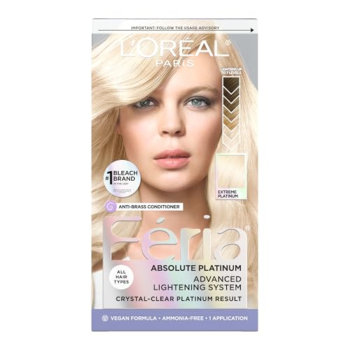 L'Oreal Paris Feria Multi-Faceted Shimmering Permanent Hair Color, Extreme Platinum, Pack of 1 Hair Dye Kit