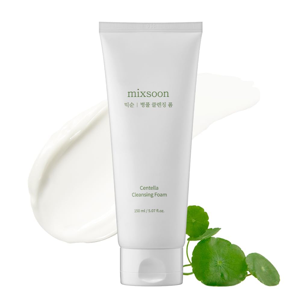 mixsoon Centella Cleansing Foam Face Wash with Cica, Low pH Cleansing and Soothing for Face, Hydrating Formula 150ml / 5.07 fl. oz. Korean Glass Skin Beauty and Personal Care mixsoon