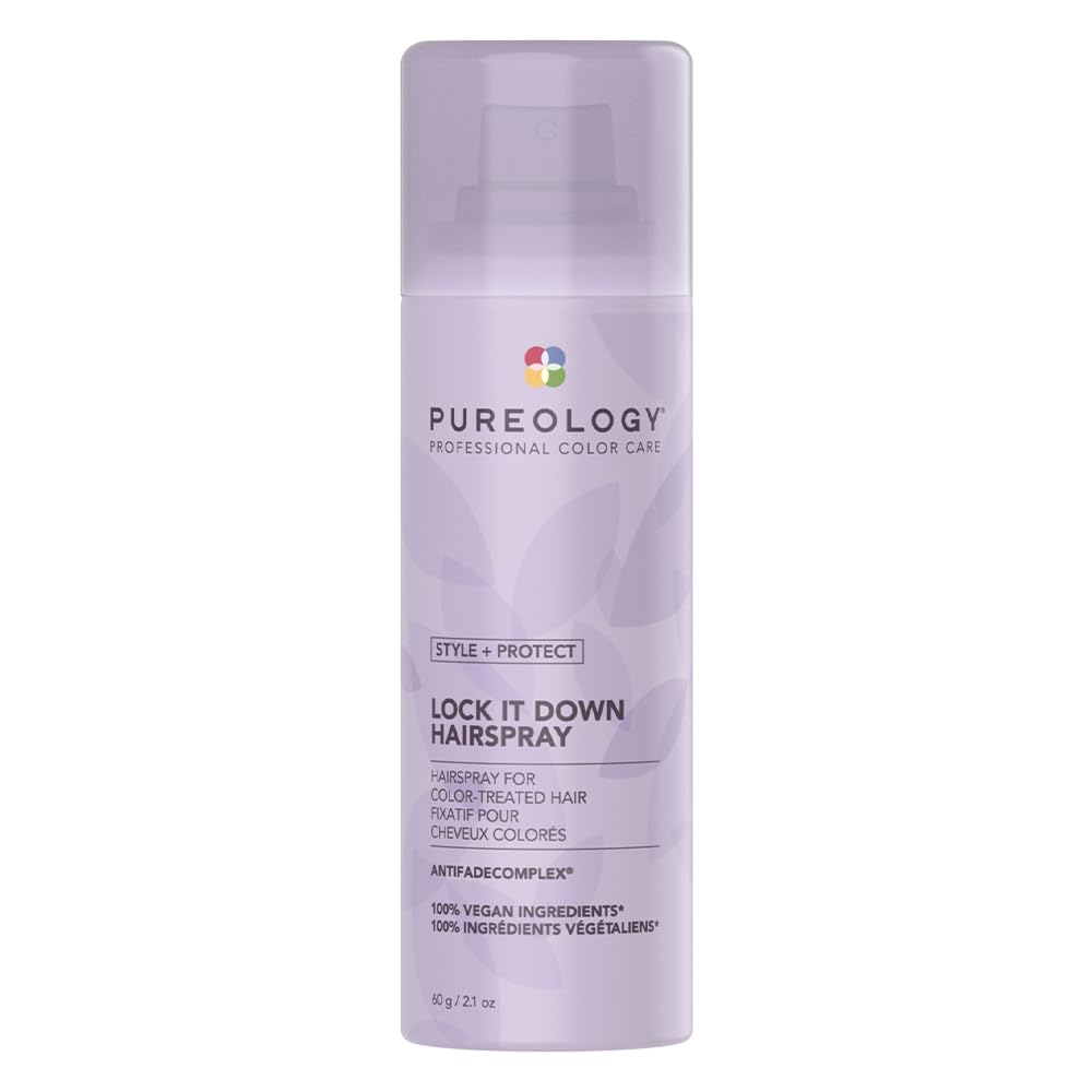 Pureology Style + Protect Lock It Down Hairspray for Color-Treated Hair, Maximum Hold, 11 Ounce