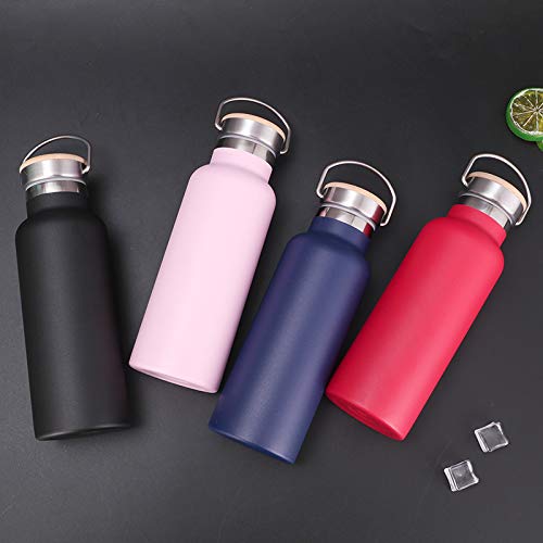 Gteller Double Walled Stainless Steel Vacuum Insulated Sports Water Bottle with Portable Stainless Lid, Wide Mouth（Blue 25oz）