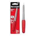 Revlon Emeryl File, Metal Nail Filer With Easy Grip Handle & Double-Sided Fingernail Buffer For Precise Manicure Shaping & Smoothing, 1 Count