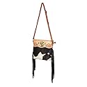 American Darling Women's Clutch Bag Western Hand Tooled Hair on Genuine Leather Handbag and Ladies Purse