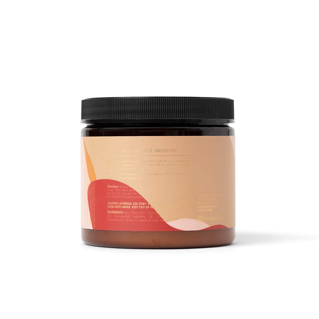 As I Am Jamaican Black Castor Oil Smoothie 16 oz - with Ceramide, Vitamin C & E - Enhanced Curl Definition - Lightweight - Strong Hold - Flake Free