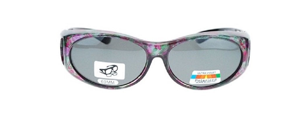 Polarized Sunglasses Fit Over 60 MM Small Oval - Floral
