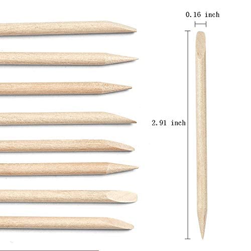 AMOSTBY Cuticle Pusher 150 Pcs Natural Wood Orange Stick for Nail Care Tool Beauty and Personal Care AMOSTBY