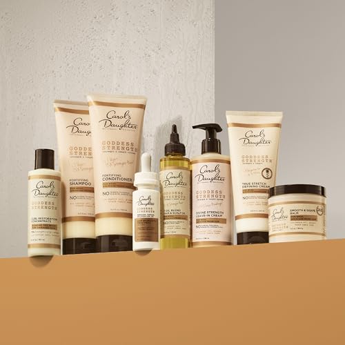 Carol's Daughter Goddess Strength True Stretch Defining Hair Cream For Waves, Coils and Curls, Curl Defining Cream with Castor Oil, 6.8 Fl Oz