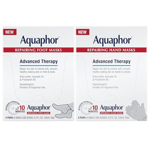 Aquaphor Repairing Hand and Foot Masks Set with Avocado Oil and Shea Butter, Manicure and Pedicure Supplies and At Home Spa Gifts, For Dry Hands Beauty and Personal Care Aquaphor Default Title