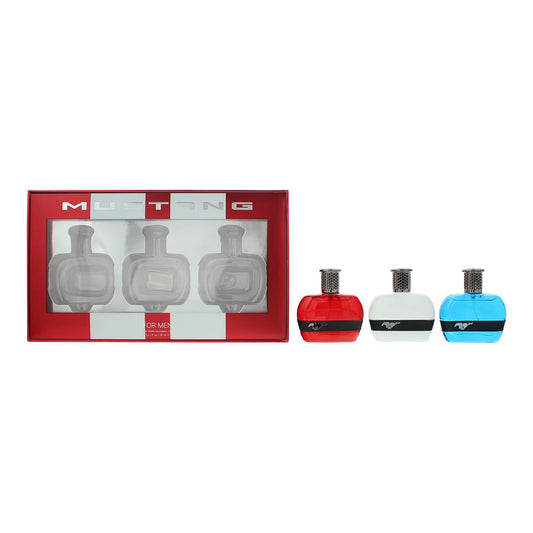 Mustang For Men Fragrance Gift Set, 3-Piece Collection with Red, White and Blue Eau de Toilette, 30ml Each Beauty & Personal Care MUSTANG