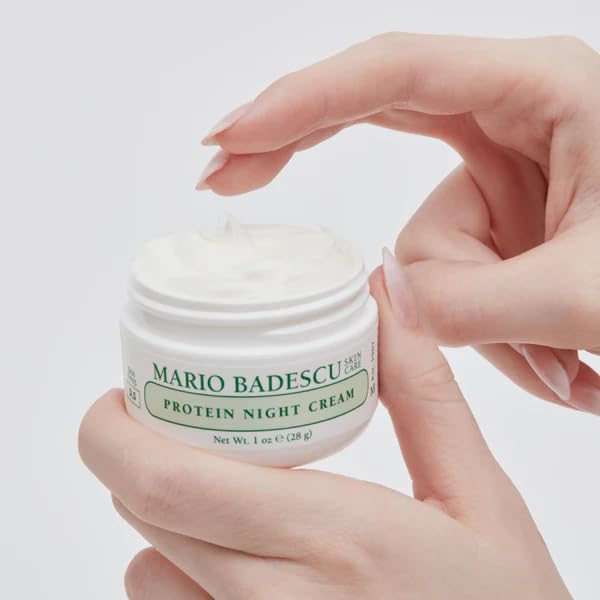 Mario Badescu Protein Night Cream for Dry and Sensitive Skin, Anti Aging Face Cream with Peptides, Collagen & Vitamins A & E, Reduces Wrinkles, Face
