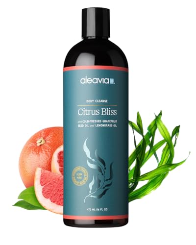 Aleavia Citrus Bliss Body Cleanse - Organic & All-Natural Prebiotic Body Wash, Scented with Pure Essential Oils - Nourish Your Skin Microbiome - 16 Beauty & Personal Care Aleavia