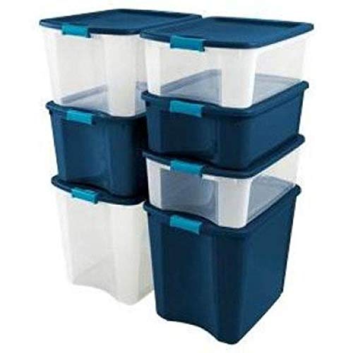 Sterilite 28 Quart / 12 Gallon Clear Latch and Carry Storage Box 16558010