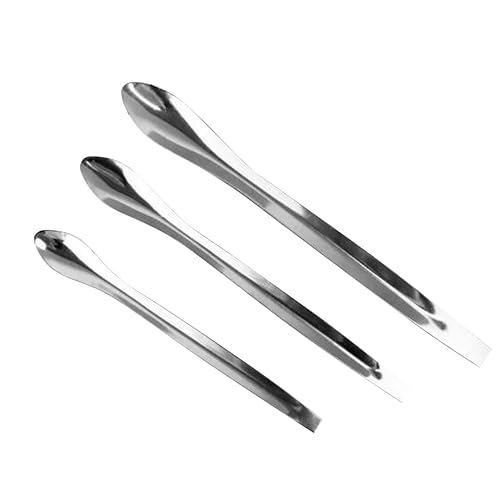 HEALLILY Stainless Steel Makeup Spatula for Face Creams and Lotions - Mini Ergonomic Cosmetic Applicator Tool for Skincare Portable and Easy to Use