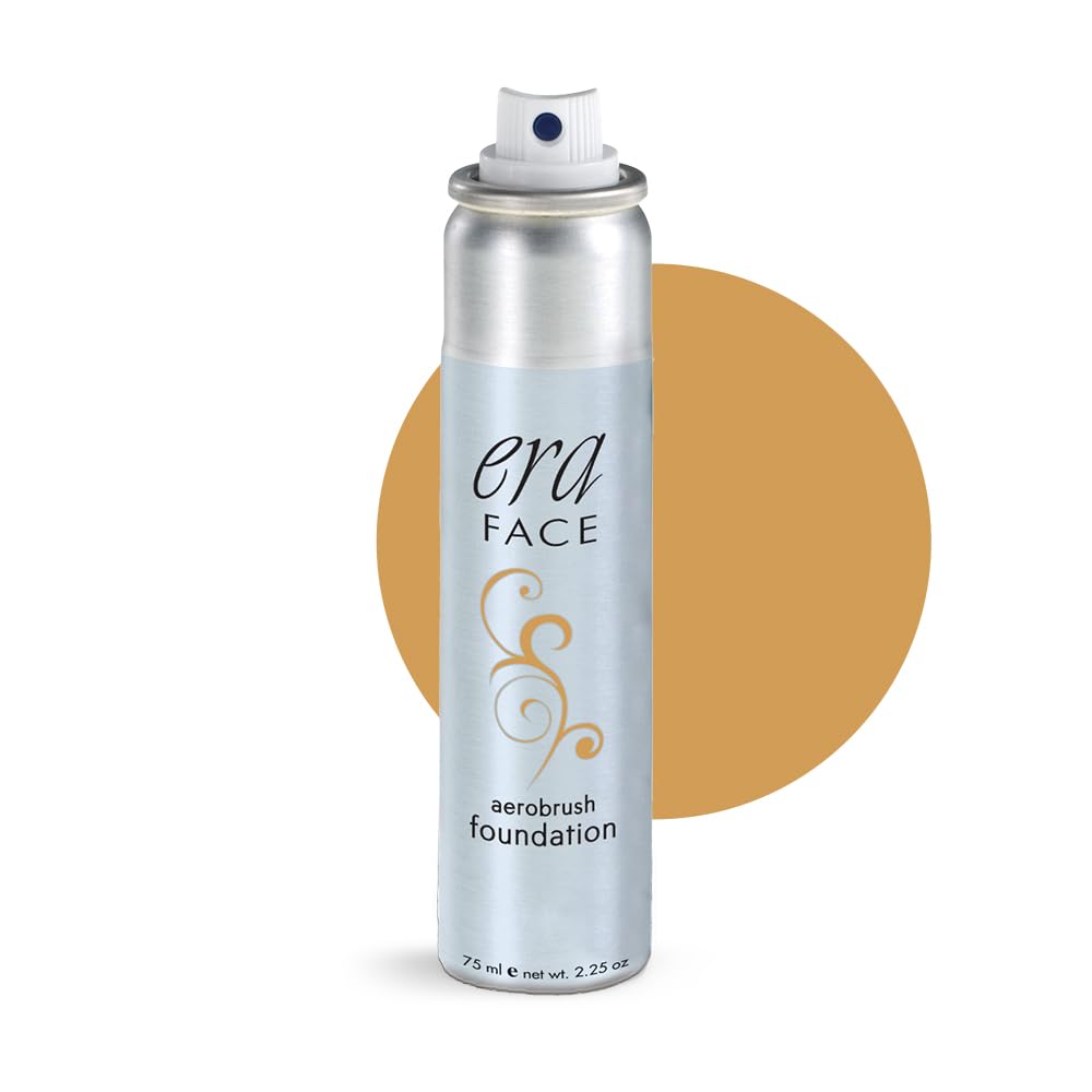 ERA Face spray makeup (Y7 Carmel, 2.25 oz) - airbrush foundation, everyday, buildable, professional spray on cosmetics by Era Beauty