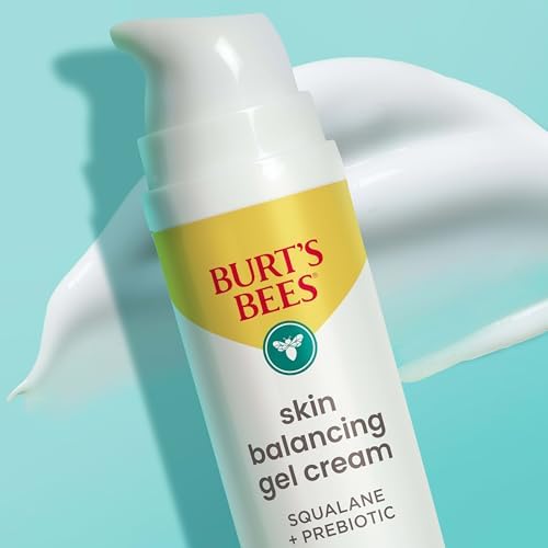 Burt's Bees Clear and Balanced Skin Balancing Gel Cream With Squalane and Prebiotic, Gel Moisturizer for Breakout-Prone Skin, 99 Percent Natural