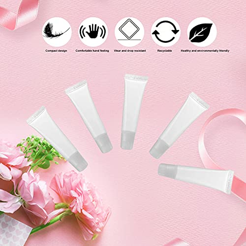 Ewanda store 50PCS 10ml Empty Lip Gloss Balm Tubes Lip Gloss Containers Cute Lipgloss Supplies Squeeze Tubes with Bevel Stoppers