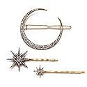 DNHCLL Moon Star Hexagram Crystal Hair Clips Set Women Lady Alloy Barrettes Hairpin Side Clip Hair Accessories Decorative Hair Accessoeies Headpieces